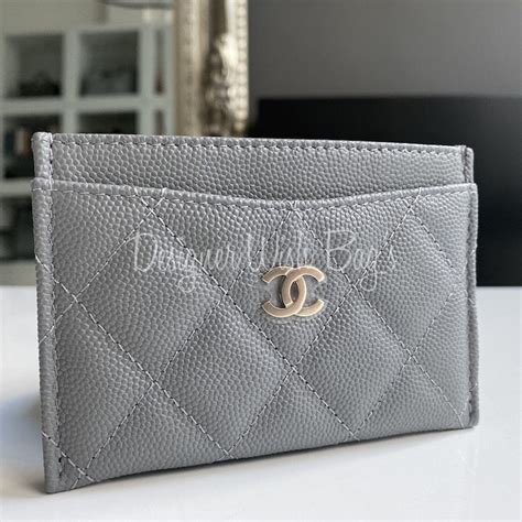 chanel card holder grey|chanel card holder zip around.